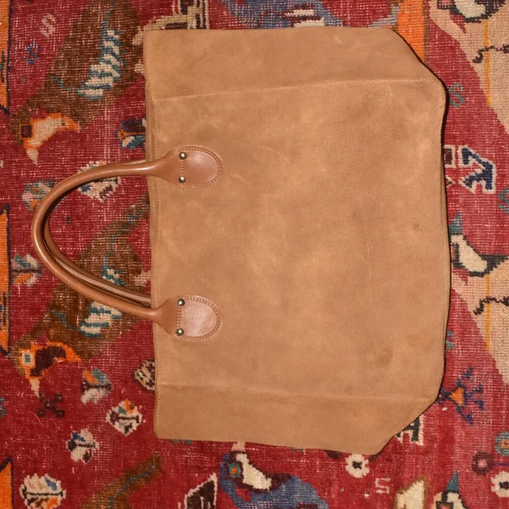 1980’s Vintage BROOKSTONE Peterborough, New Hampshirt Suede Leather Tote Bag - Picture 8 of 9